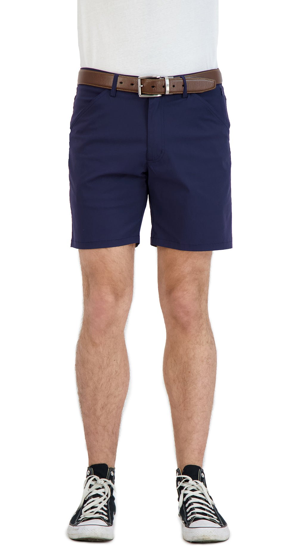 Everyday Stretch Shorts with a Comfortable Built - In Liner - Business Casual Style - Navy - silverfoxgoods