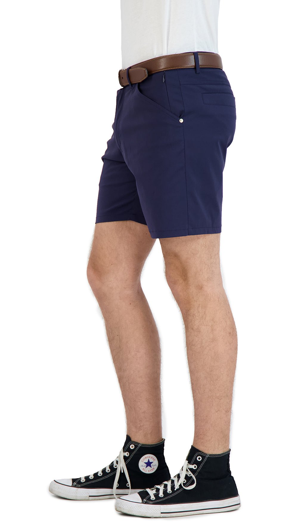 Everyday Stretch Shorts with a Comfortable Built - In Liner - Business Casual Style - Navy - silverfoxgoods