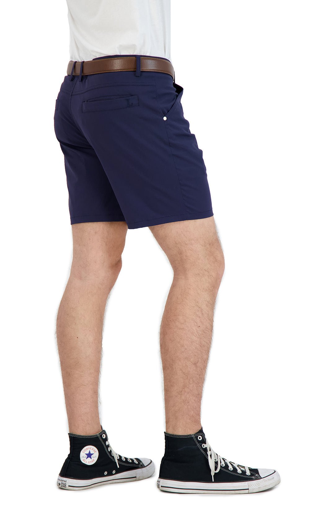 Everyday Stretch Shorts with a Comfortable Built - In Liner - Business Casual Style - Navy - silverfoxgoods