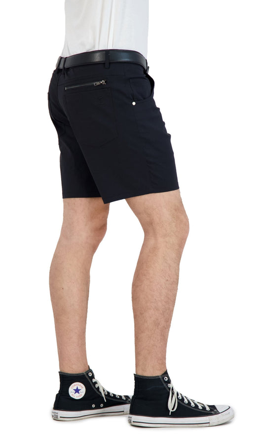Everyday Stretch Shorts with a Comfortable Built - In Liner - Denim Style - Black - silverfoxgoods