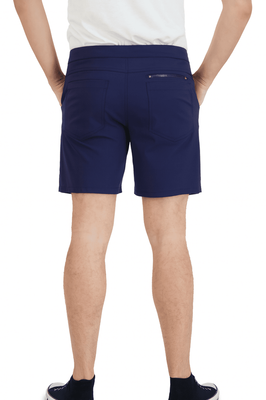Everyday Stretch Shorts with a Comfortable Built - In Liner - Denim Style - Navy - silverfoxgoods