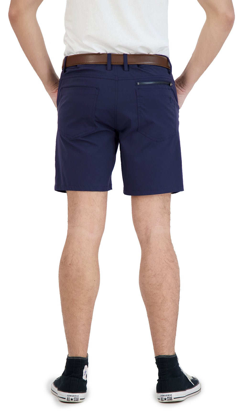 Everyday Stretch Shorts with a Comfortable Built - In Liner - Denim Style - Navy - silverfoxgoods