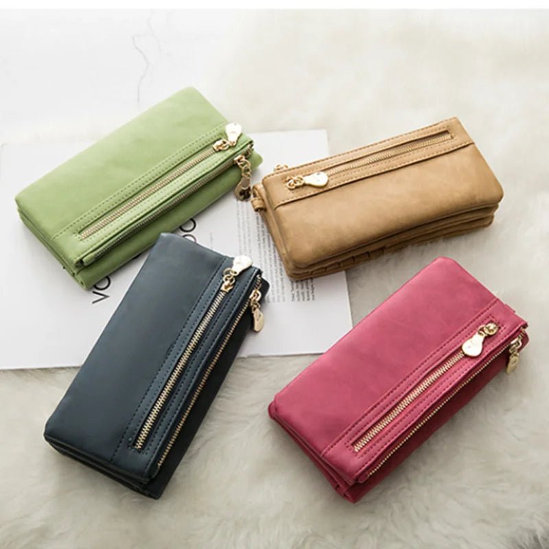 Fashion Zipper Purse Women's Wallets /Clutch Wallet Soft PU Leather Bag - silverfoxgoods