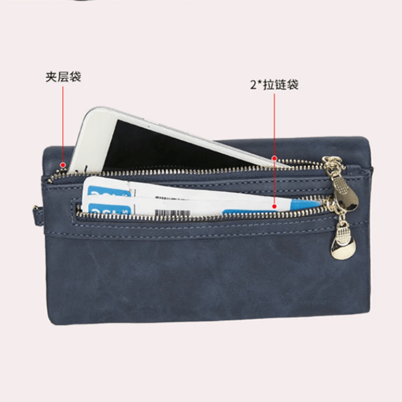 Fashion Zipper Purse Women's Wallets /Clutch Wallet Soft PU Leather Bag - silverfoxgoods