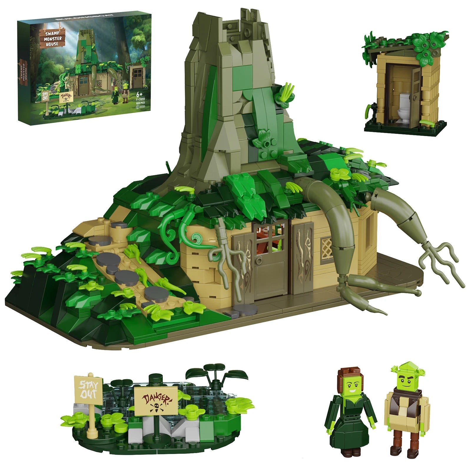 Swampy Treehouse Building Block Set - Fun Toy for Kids and Adults - silverfoxgoods