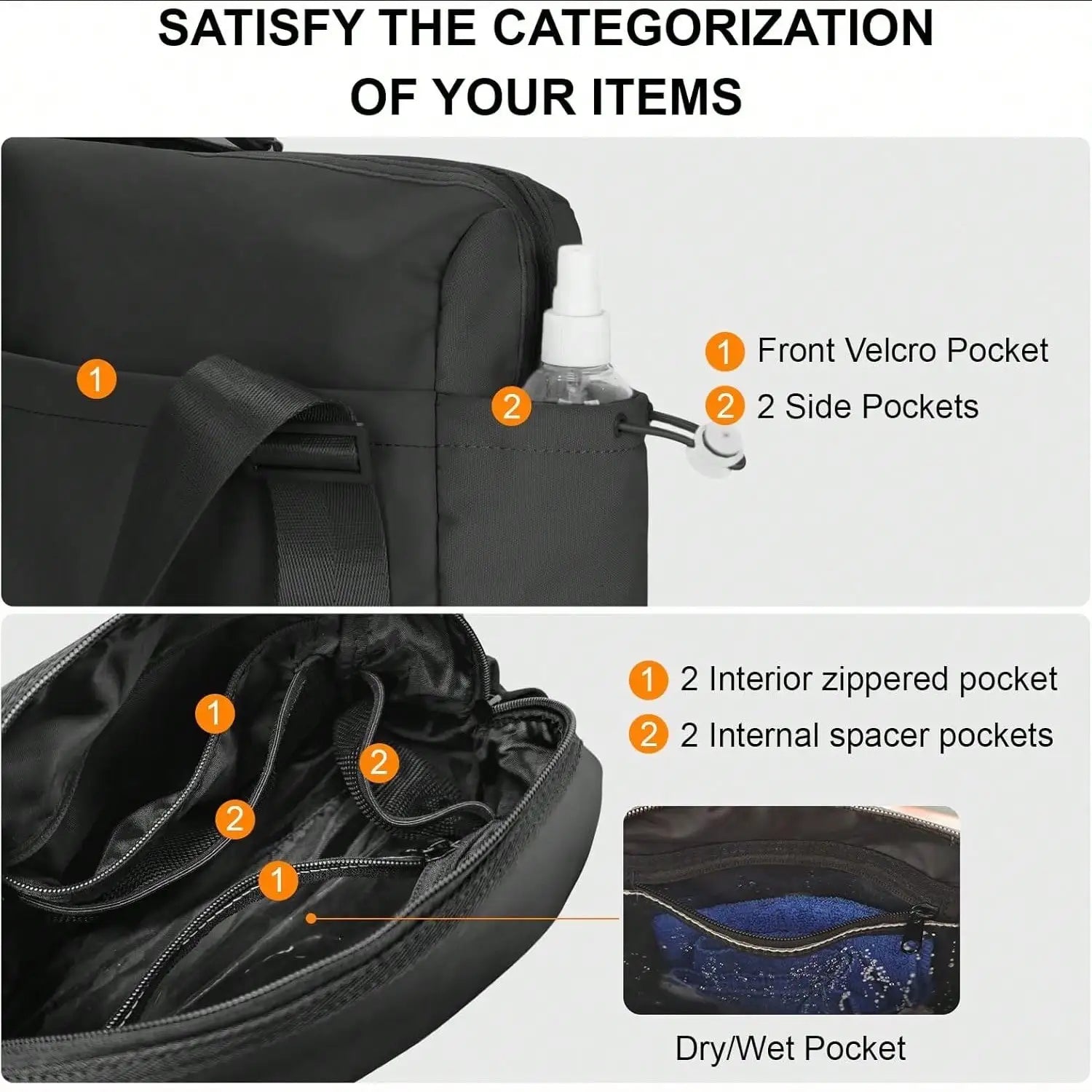 Cute Small Gym Tote Bag for Women with Wet Compartment - silverfoxgoods