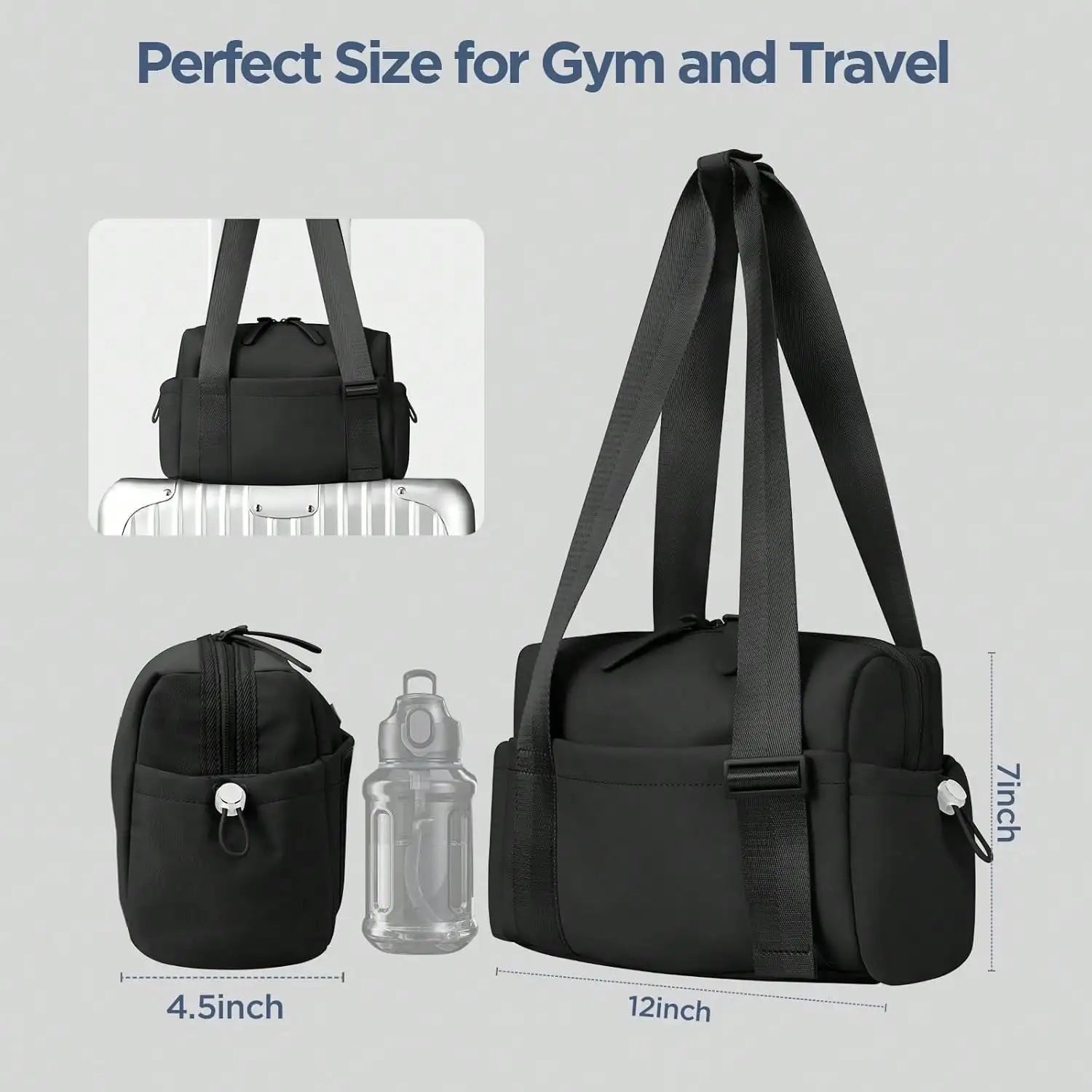 Cute Small Gym Tote Bag for Women with Wet Compartment - silverfoxgoods