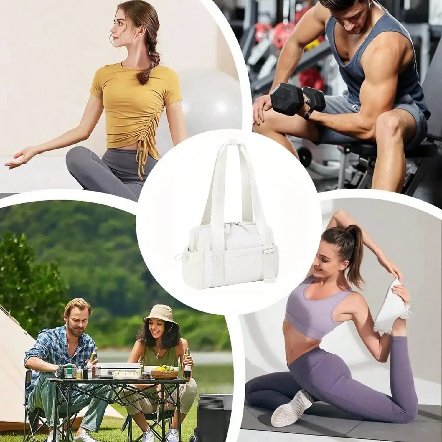 Cute Small Gym Tote Bag for Women with Wet Compartment - silverfoxgoods