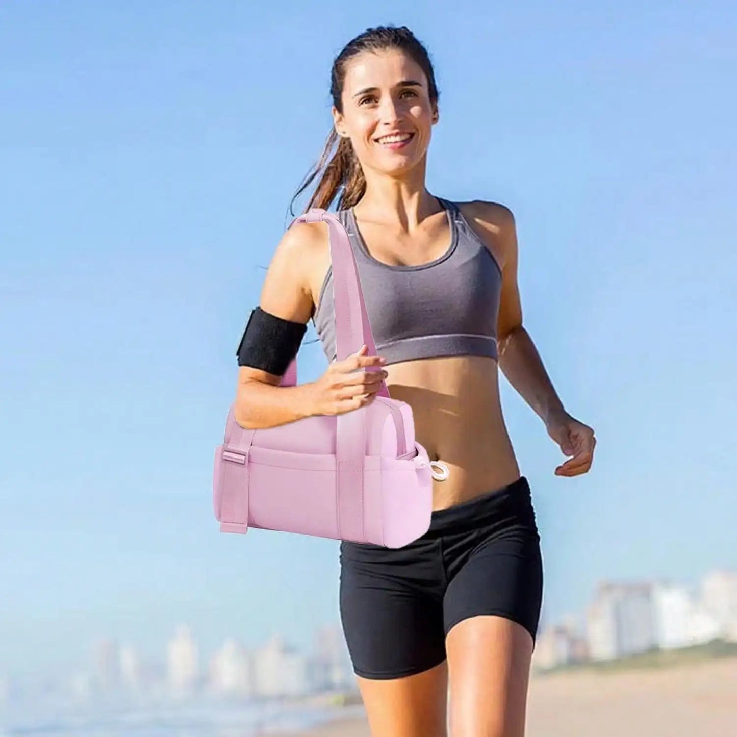 Cute Small Gym Tote Bag for Women with Wet Compartment - silverfoxgoods