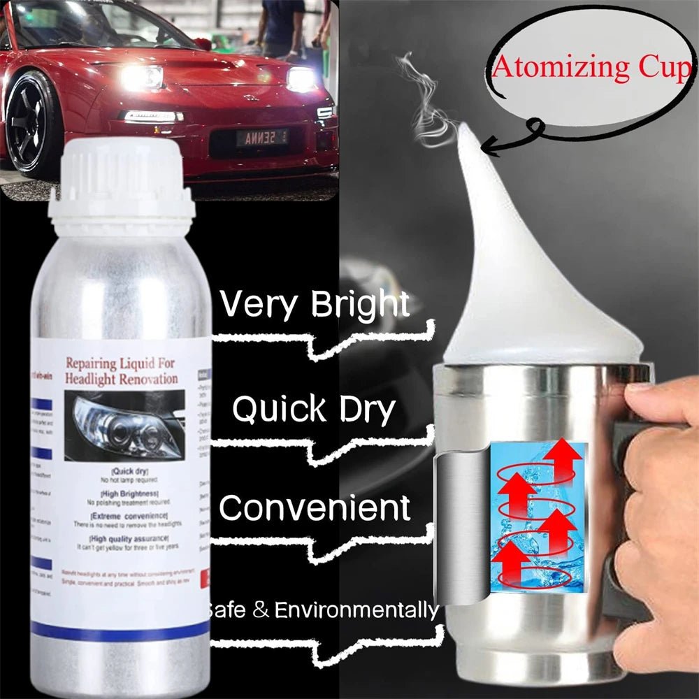 Headlight Polishing Set Auto Headlight Renovator Light Restoration Clean Car 300ml Polish Spotlights Headlights Renovation Kit - silverfoxgoods