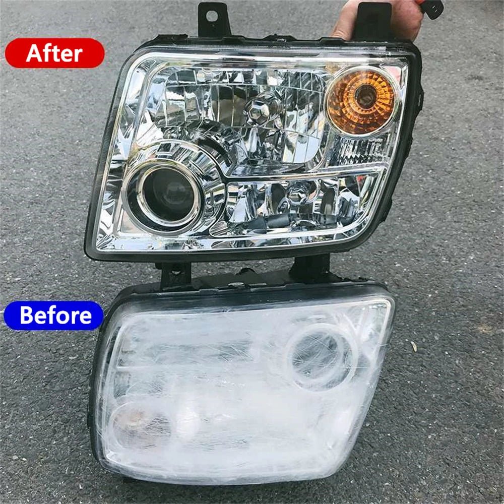 Headlight Polishing Set Auto Headlight Renovator Light Restoration Clean Car 300ml Polish Spotlights Headlights Renovation Kit - silverfoxgoods