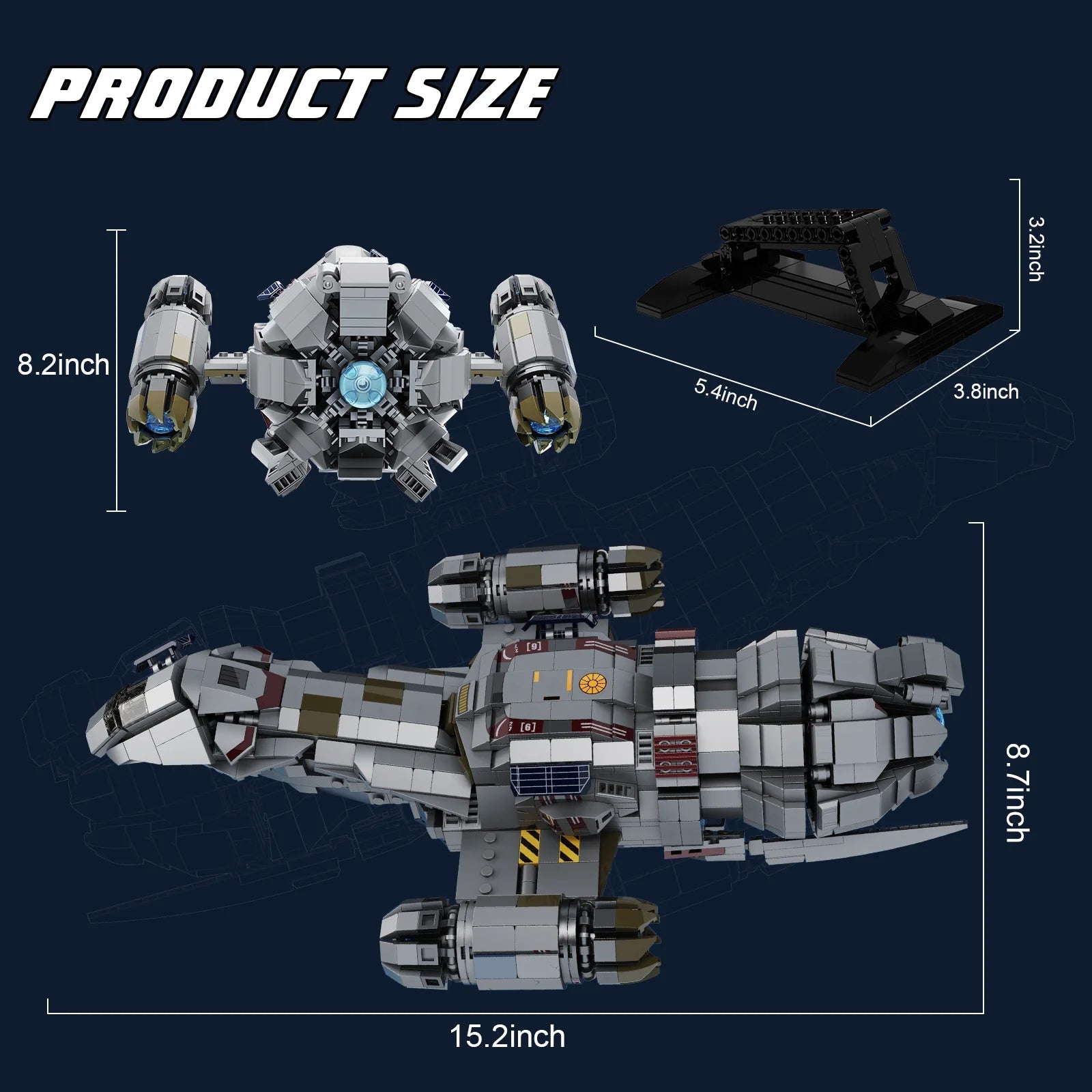 High-Tech Spaceship building blocks set Firefly Transport spacecraft for kids and adults