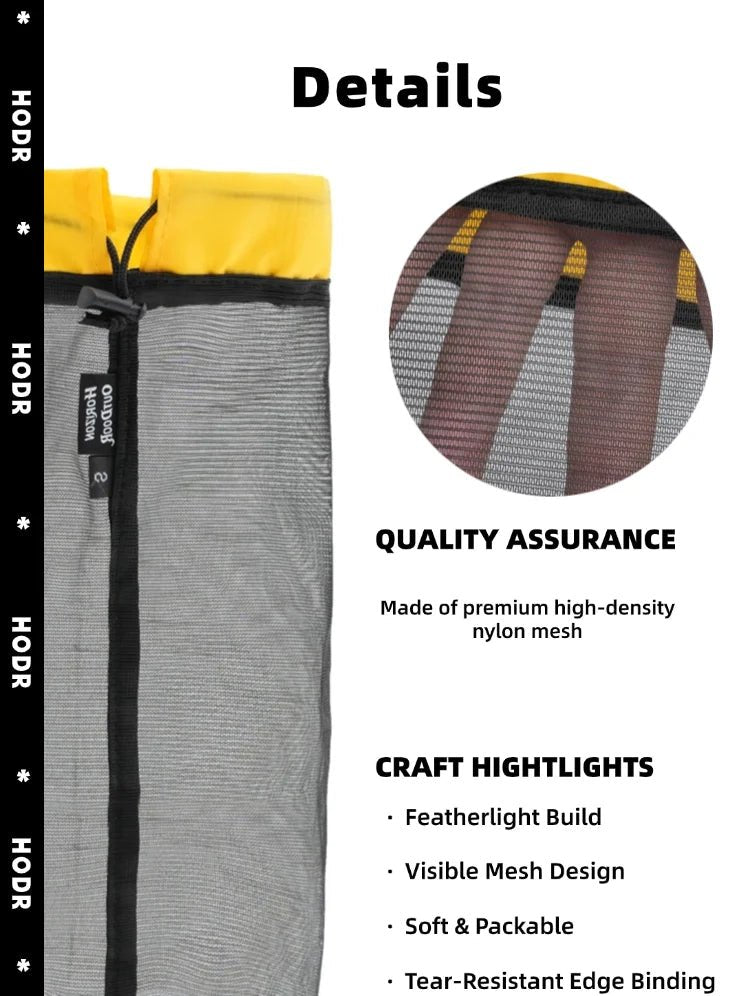 [HODR] Mesh Bags Lightweight Mesh Stuff Sack Drawstring Storage Bags Compression Pouches for Camping, Hiking, Laundry & Grocery - silverfoxgoods