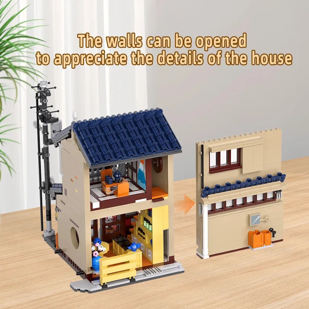 LED Japanese Tea House Building Set - Mini Street View Architecture Toy, 1219pcs - silverfoxgoods