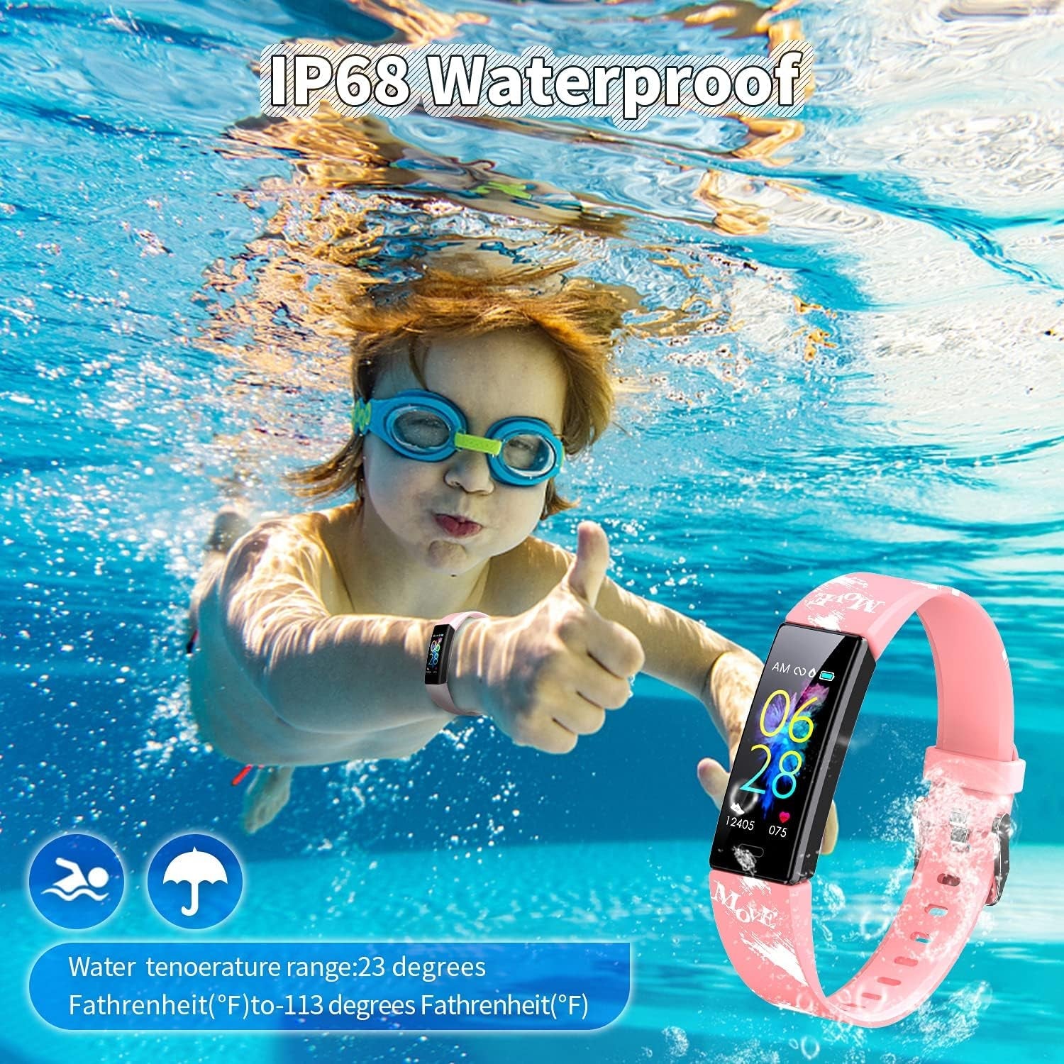 Kids Watch Fitness Tracker, Fitness Watches for Kids, Activity Tracker with Pedometers, Stopwatch, IP68 Waterproof, 11 Sport Modes Smart Watch for Kids Age 6 - 16 Years Old - silverfoxgoods