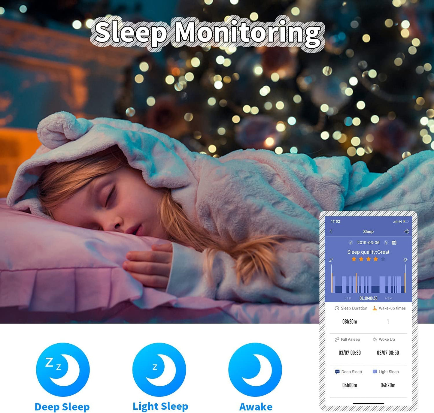 Kids Watch Fitness Tracker, Fitness Watches for Kids, Activity Tracker with Pedometers, Stopwatch, IP68 Waterproof, 11 Sport Modes Smart Watch for Kids Age 6 - 16 Years Old - silverfoxgoods