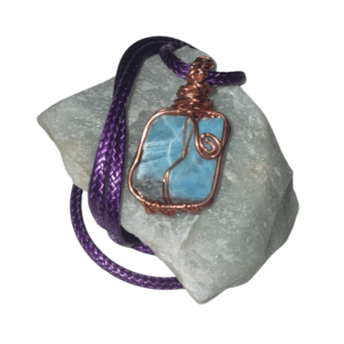 Larimar Pendant - Copper - silverfoxgoods