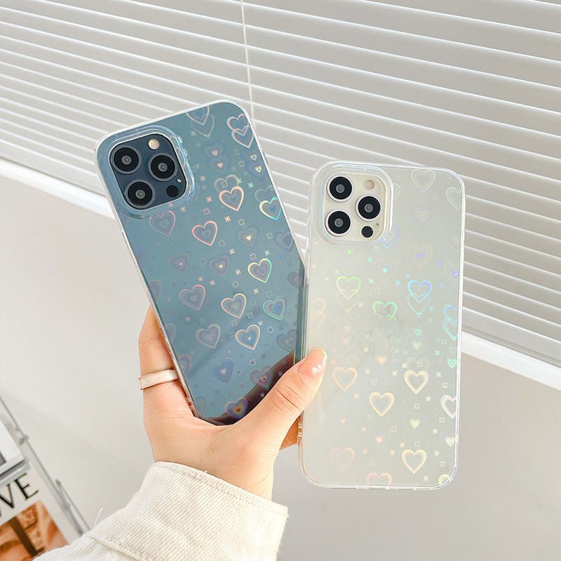 Laser Colorful Love For Double - sided Coated Silicone Phone Case - silverfoxgoods
