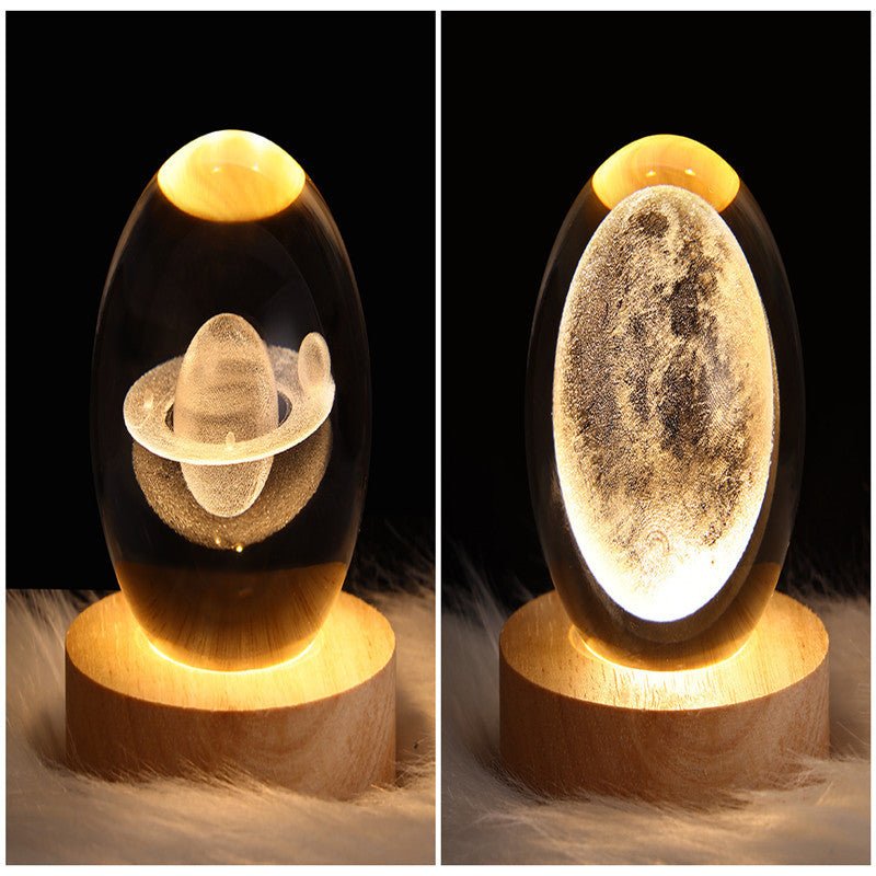 Galaxy Crystal Ball Moon Lamp - 3D Night Light for Kids Birthday Gift - silverfoxgoods