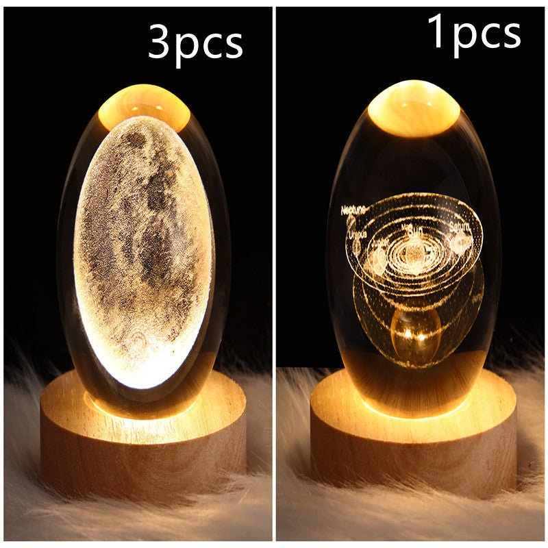 Galaxy Crystal Ball Moon Lamp - 3D Night Light for Kids Birthday Gift - silverfoxgoods