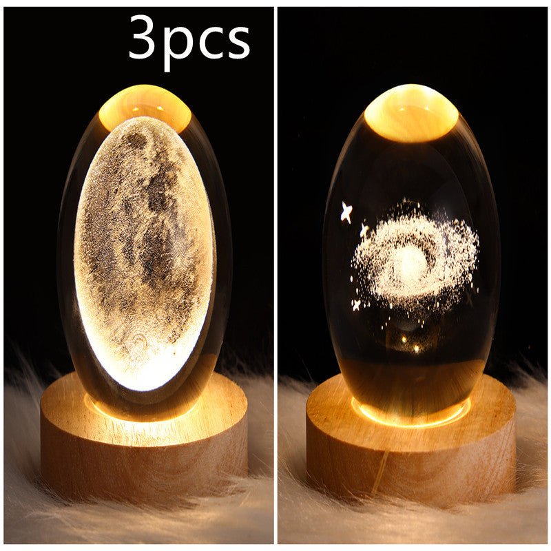 Galaxy Crystal Ball Moon Lamp - 3D Night Light for Kids Birthday Gift - silverfoxgoods