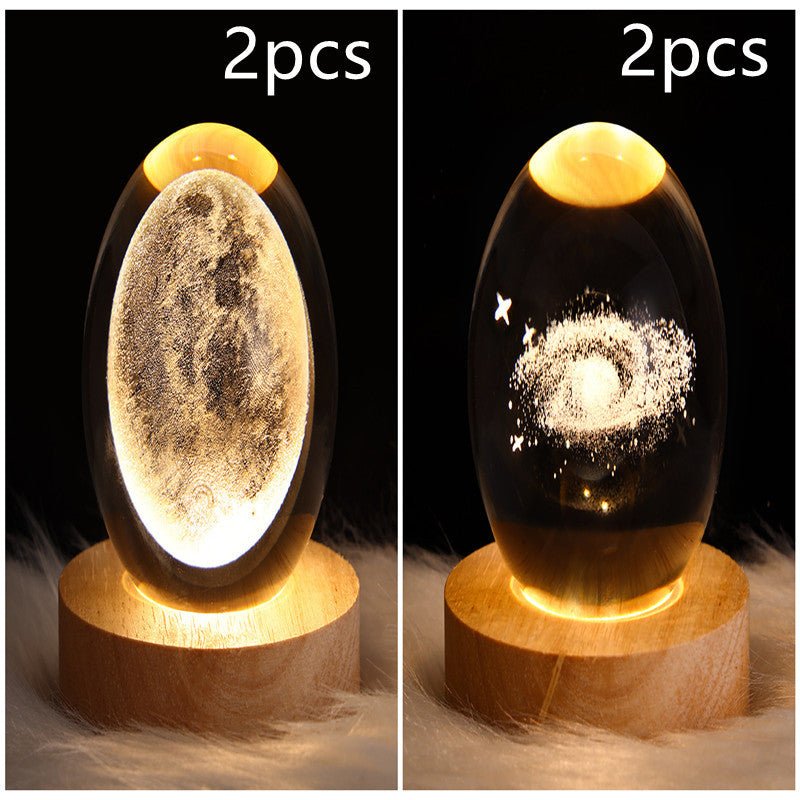 Galaxy Crystal Ball Moon Lamp - 3D Night Light for Kids Birthday Gift - silverfoxgoods