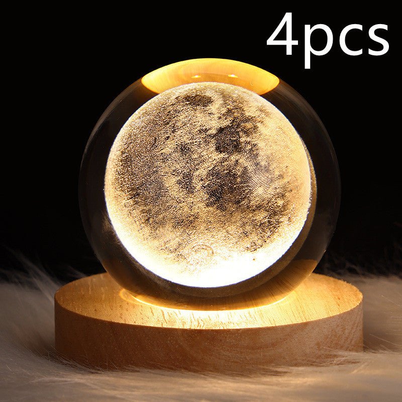 Galaxy Crystal Ball Moon Lamp - 3D Night Light for Kids Birthday Gift - silverfoxgoods