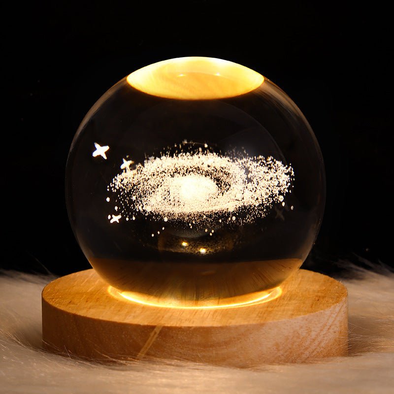 Galaxy Crystal Ball Moon Lamp - 3D Night Light for Kids Birthday Gift - silverfoxgoods