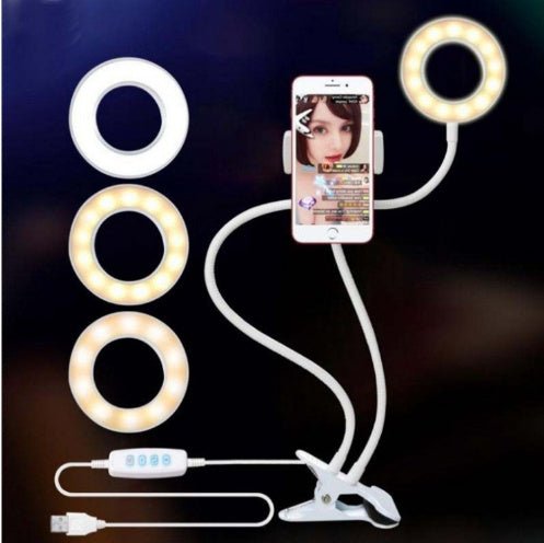 LED Selfie Ring Light for Live Adjustable Makeup Light - 8cm Stand - silverfoxgoods