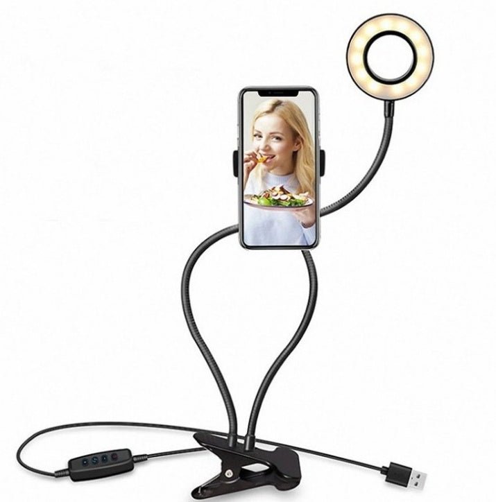LED Selfie Ring Light for Live Adjustable Makeup Light - 8cm Stand - silverfoxgoods