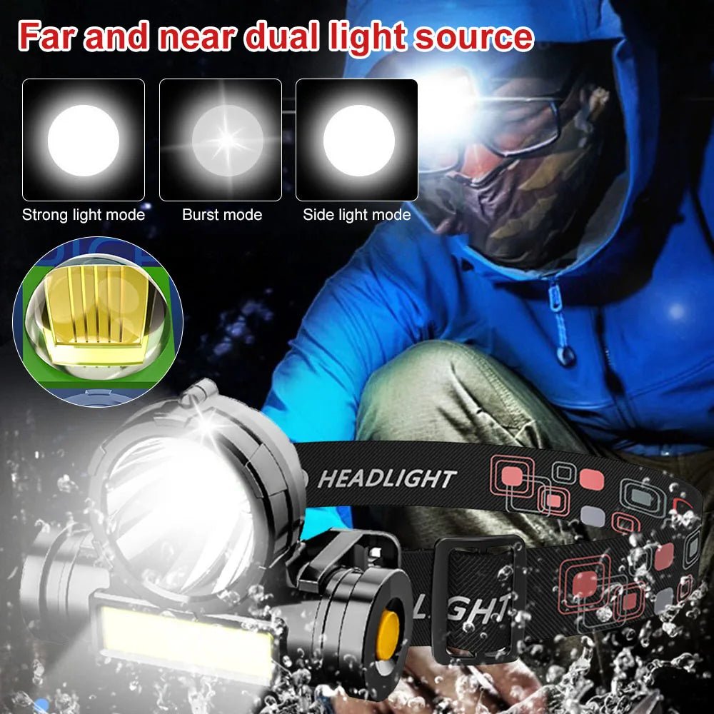 Rechargeable Sensor Headlamp with 5 Styles - silverfoxgoods