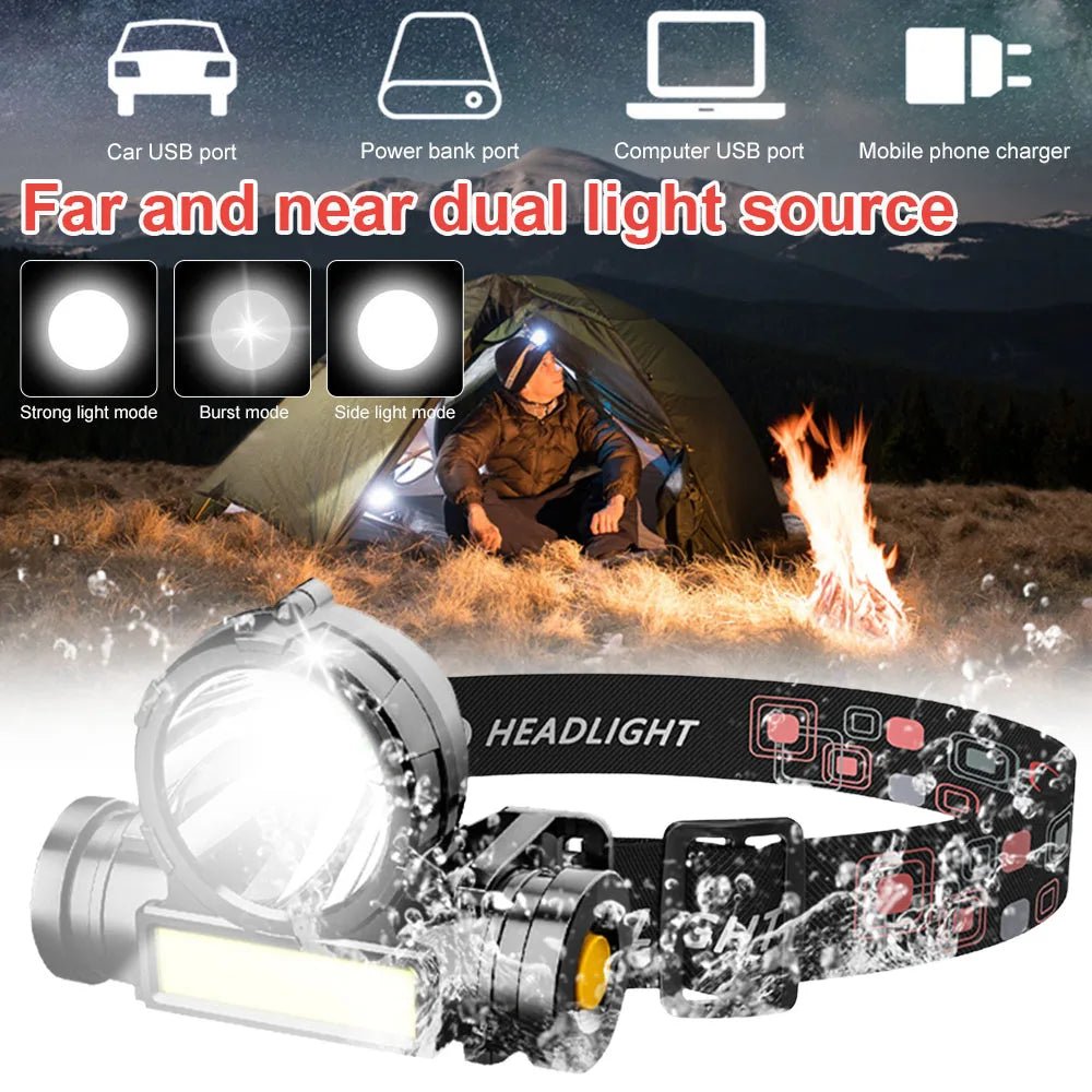 Rechargeable Sensor Headlamp with 5 Styles - silverfoxgoods