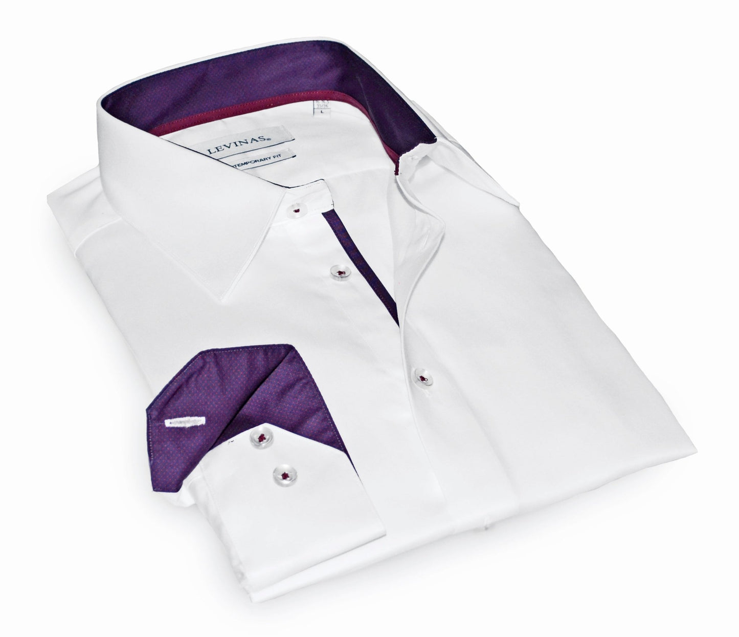 Lee Button - Up Shirt With Contrast Details // White // Contemporary Fit (Regular) - final sale - silverfoxgoods