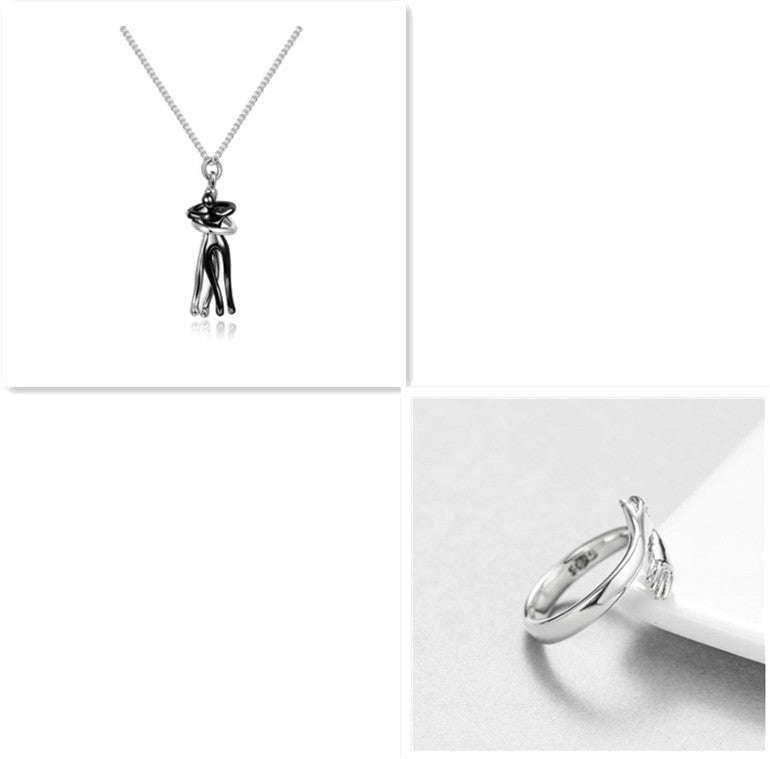 Love Hug Necklace Unisex Men Women Couple Jewelry Simple Temperament Clavicle Chain Valentines Day Lover Gift - silverfoxgoods