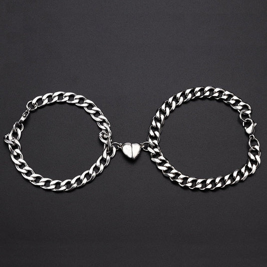 Love Magnet Attracts a Pair Of Male And Female Couple Bracelets - silverfoxgoods