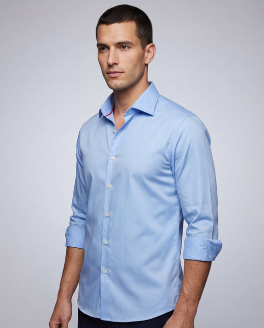 Blue Dual Cuff Shirt – Contemporary Fit | SilverFoxgoods