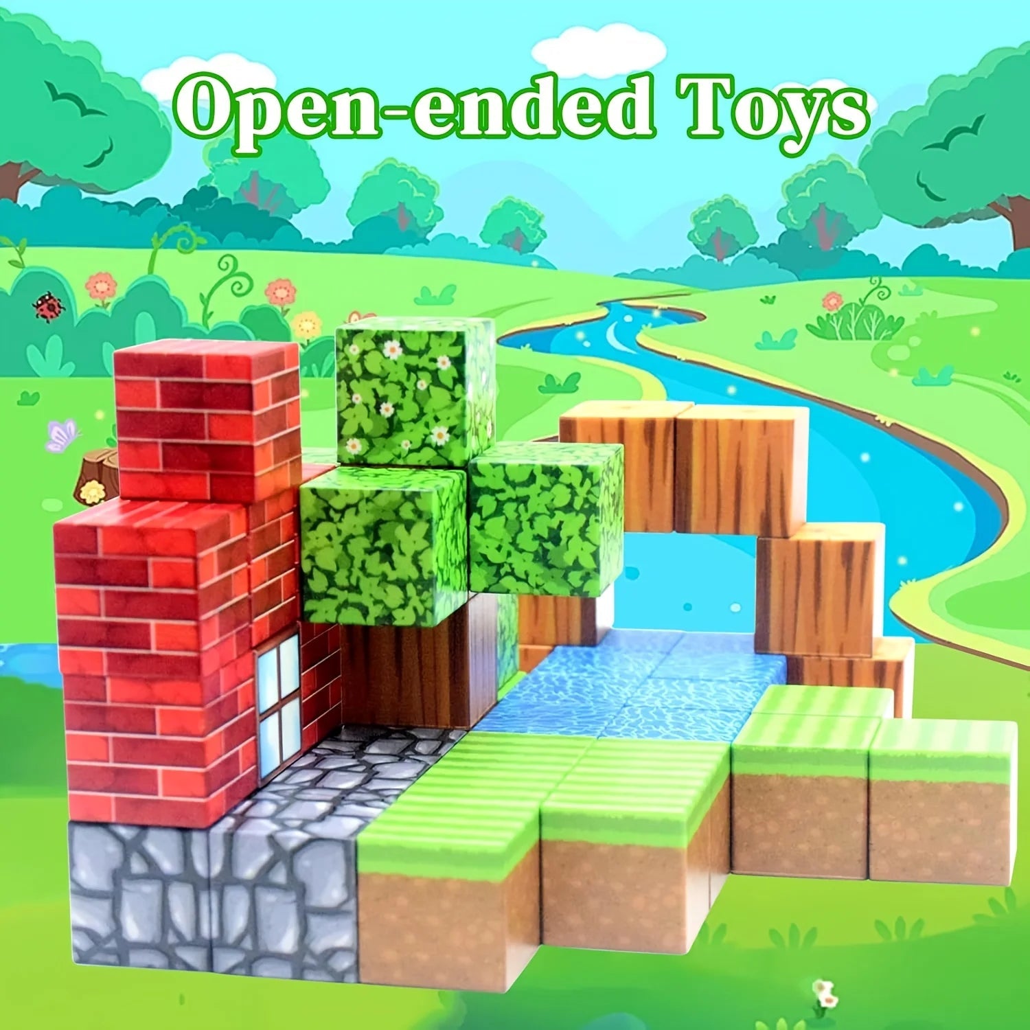 Magnetic 100pcs, Creative Building Toys, ABS Building Square, Suitable for Construction And Creation - silverfoxgoods