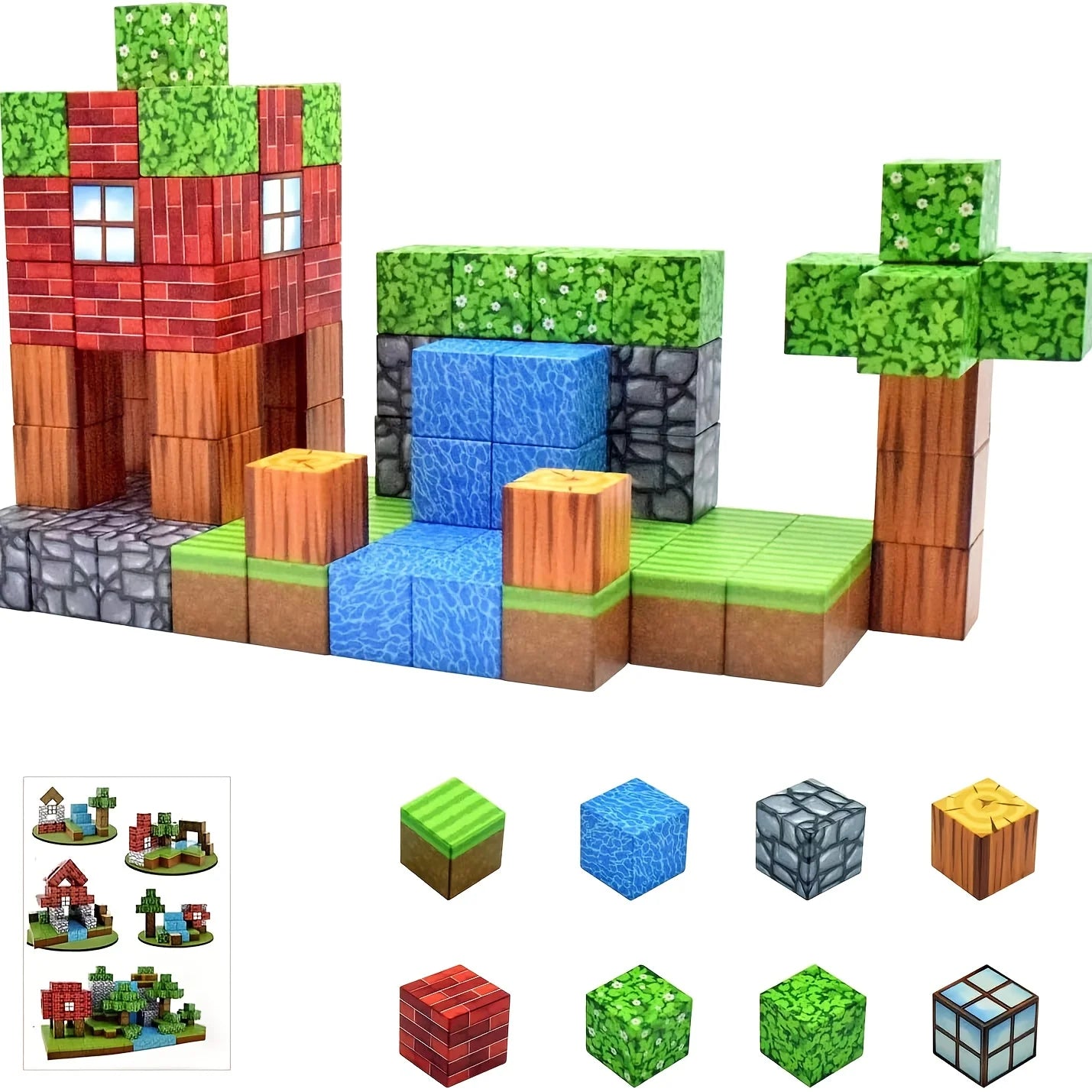 Magnetic 100pcs, Creative Building Toys, ABS Building Square, Suitable for Construction And Creation - silverfoxgoods