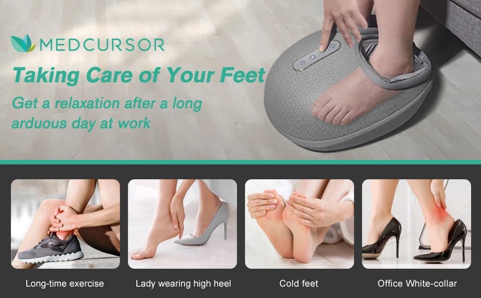 Medcursor Foot Massager with Heating Therapy for Relaxation & Pain Relief - silverfoxgoods