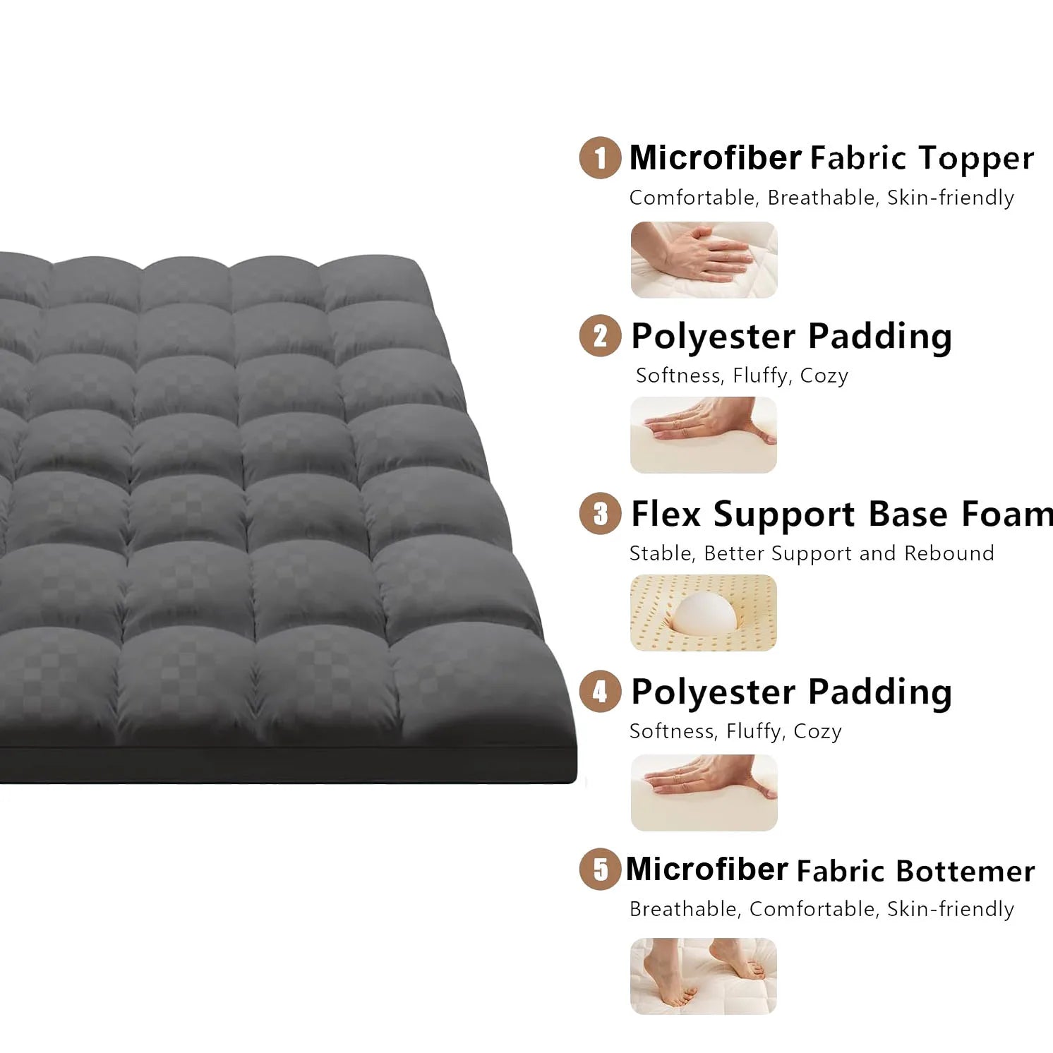 Back Pain Relief Memory Foam Floor Mattress - silverfoxgoods