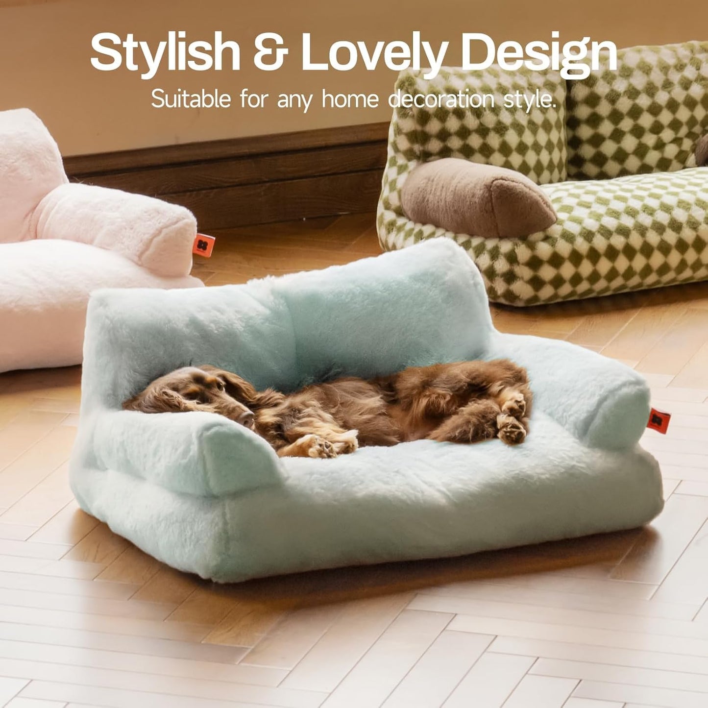 MEWOOFUN Plush Cat Bed For Indoor Cats } | Silver Fox Goods