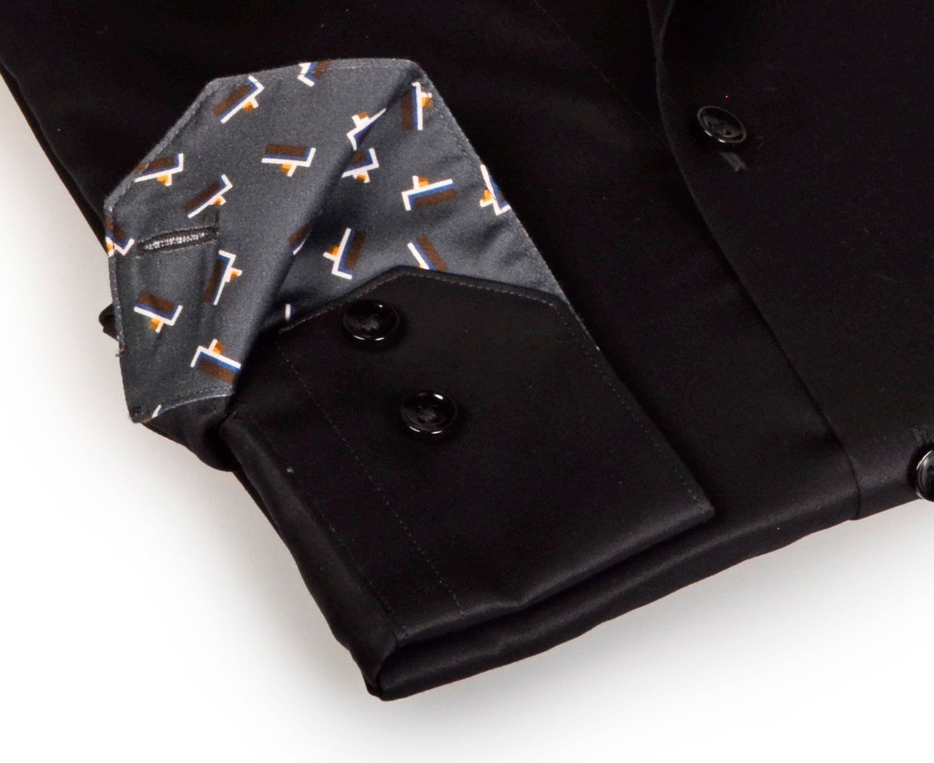 Michael Black Contrast Button-Up Shirt | Silver Fox Goods