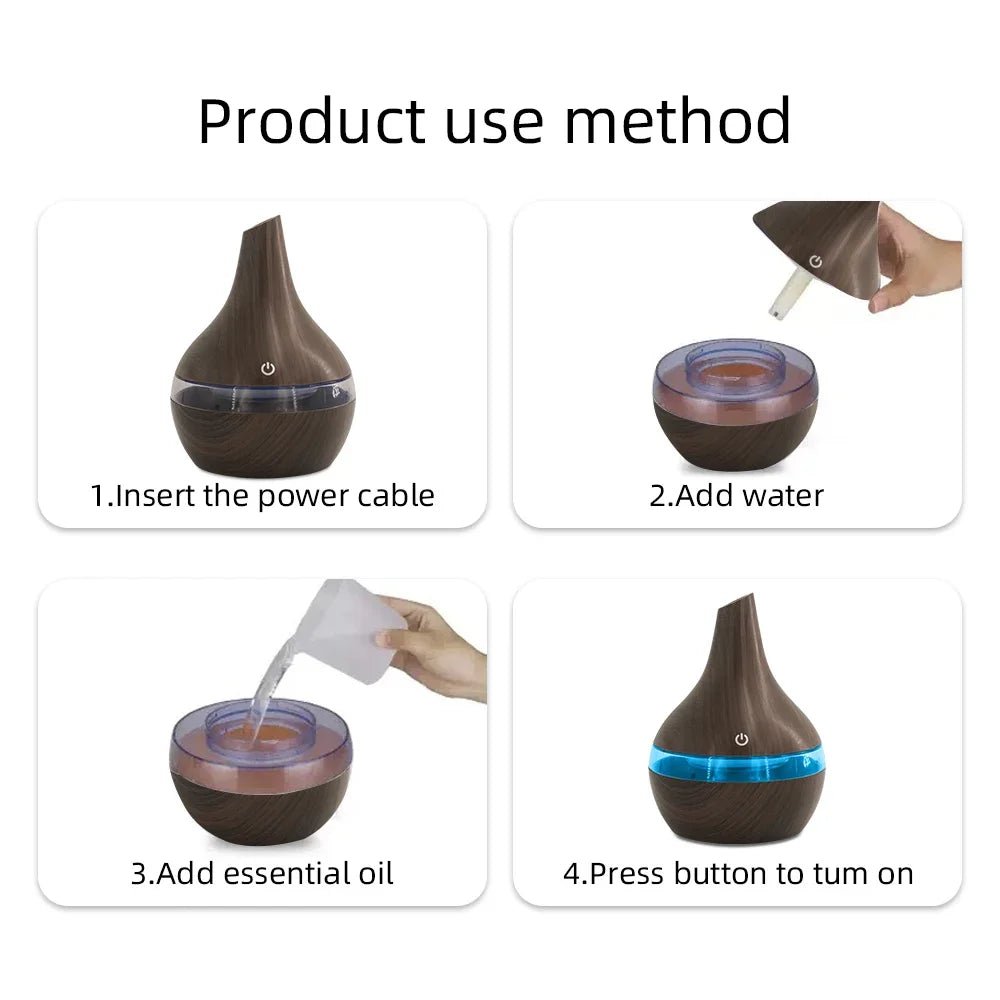 Multi Functional 300ml Humidifier Diffuser Combo Relieve Dry Air for Better Sleep & Work - silverfoxgoods