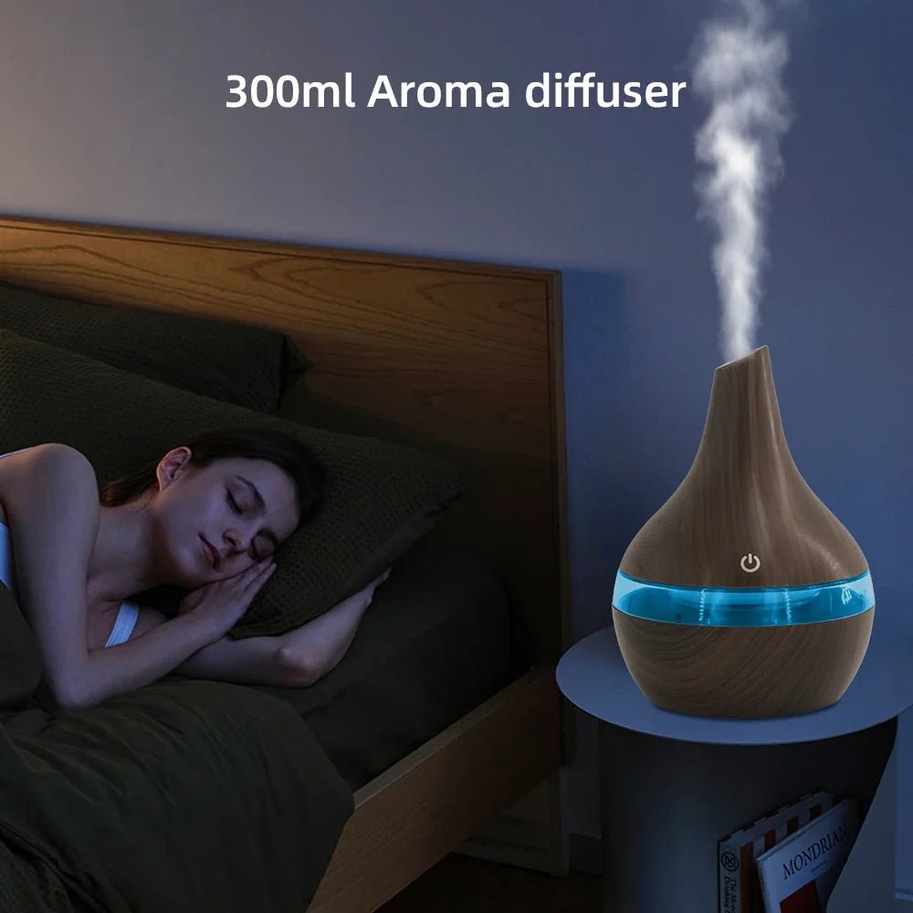 Multi Functional 300ml Humidifier Diffuser Combo Relieve Dry Air for Better Sleep & Work - silverfoxgoods
