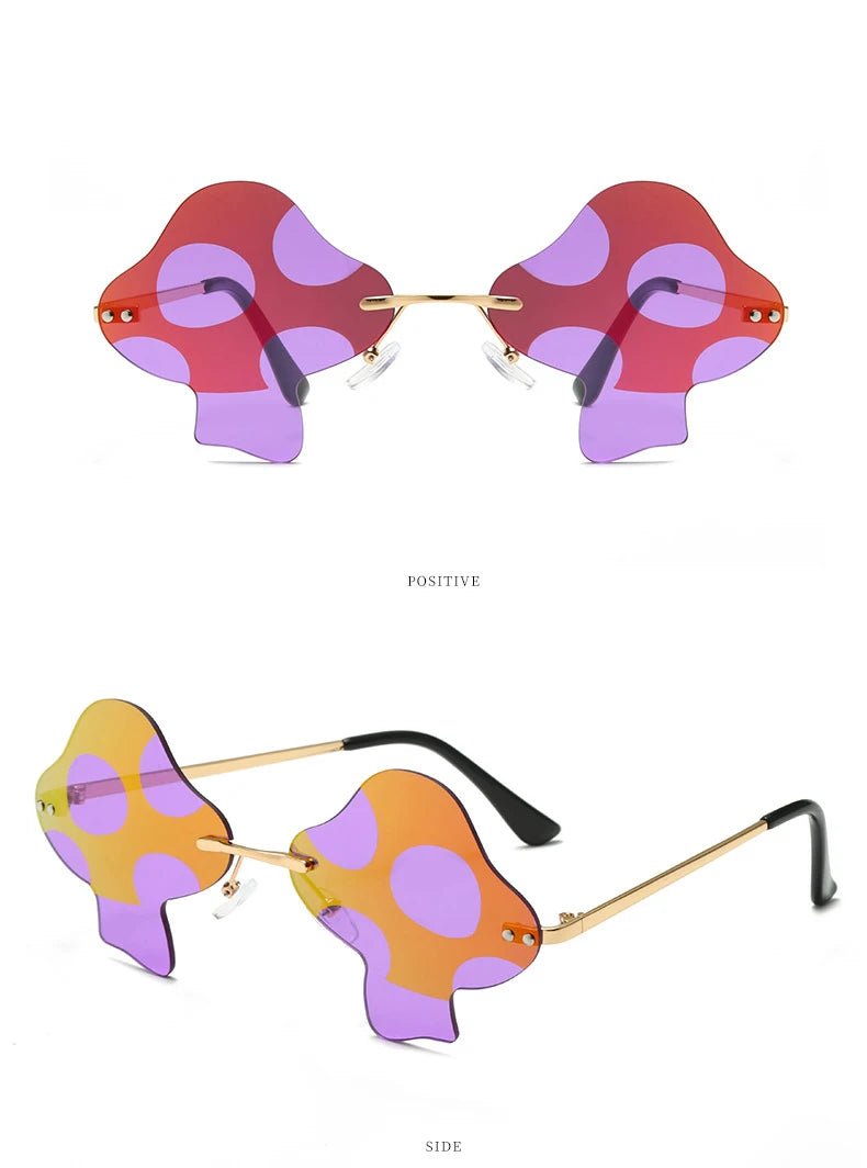 Mushroom Shape Rimless Sunglasses - silverfoxgoods