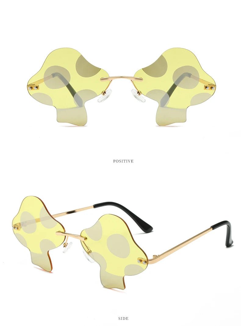 Mushroom Shape Rimless Sunglasses - silverfoxgoods