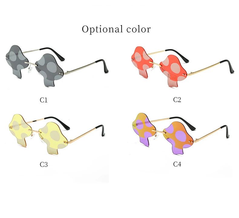 Mushroom Shape Rimless Sunglasses - silverfoxgoods