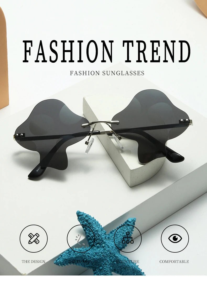 Mushroom Shape Rimless Sunglasses - silverfoxgoods