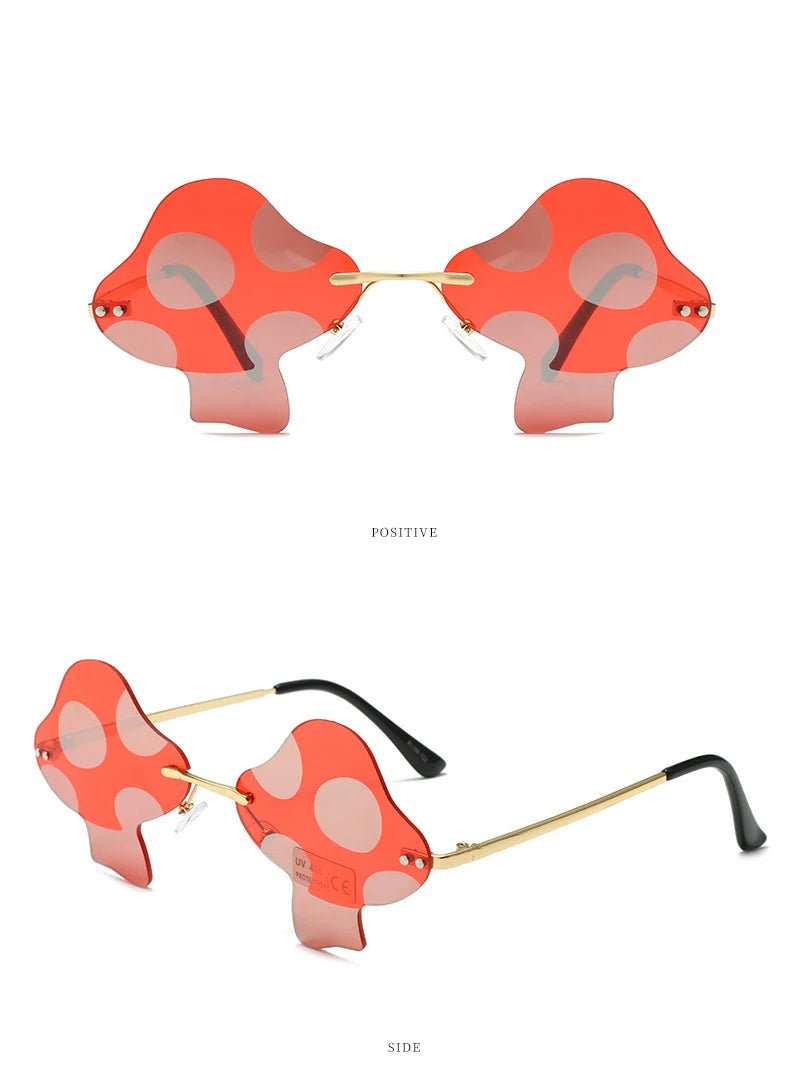 Mushroom Shape Rimless Sunglasses - silverfoxgoods
