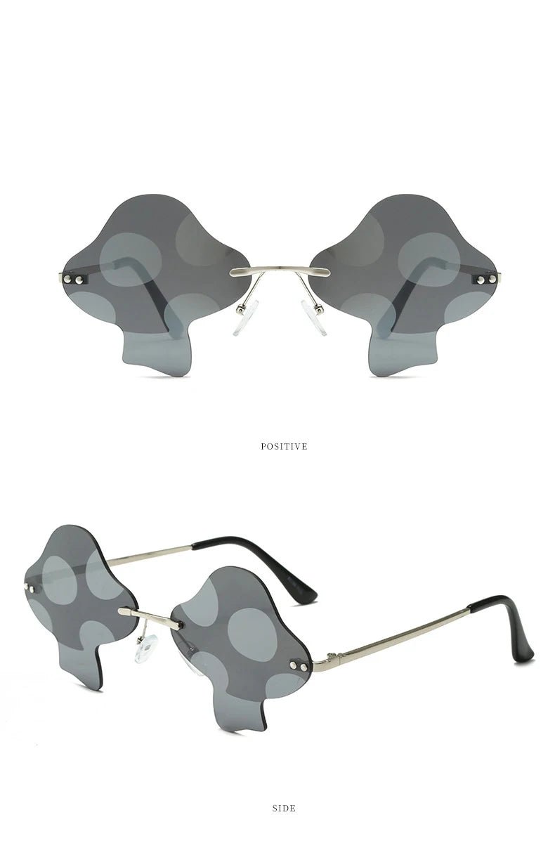 Mushroom Shape Rimless Sunglasses - silverfoxgoods